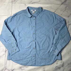 Campmor Blue Button Up Shirt Womens Size XL Outdoors Hiking L/S M34